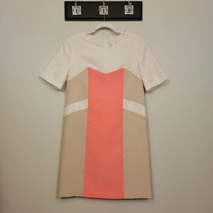 Amanda Uprichard Colorblock Mini Dress - White, Pink, Tan